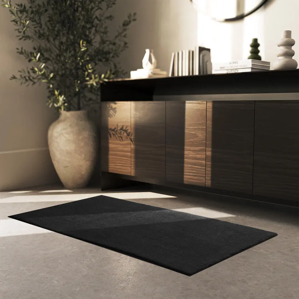 tectake? Kortpolig vloerkleed Soft Zone 80 x 150 cm - Zwart