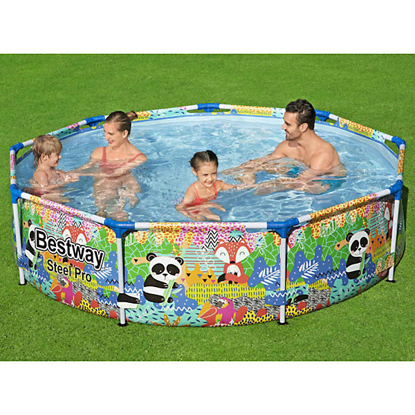 Bestway Piscine hors sol tubulaire ronde Bestway Steel Pro 274 x 66 cm décor panda