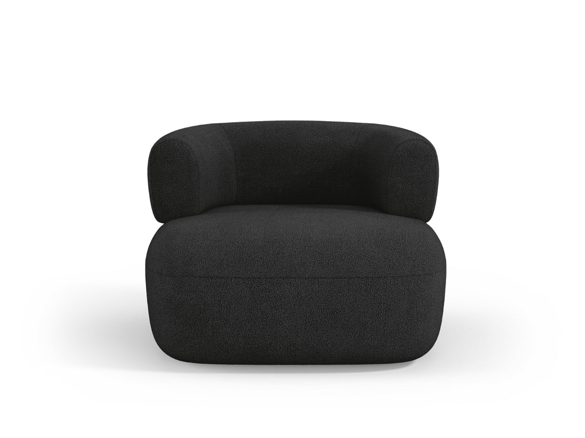 Micadoni Fauteuil Jenny boucle, zwart - 88x90x73cm