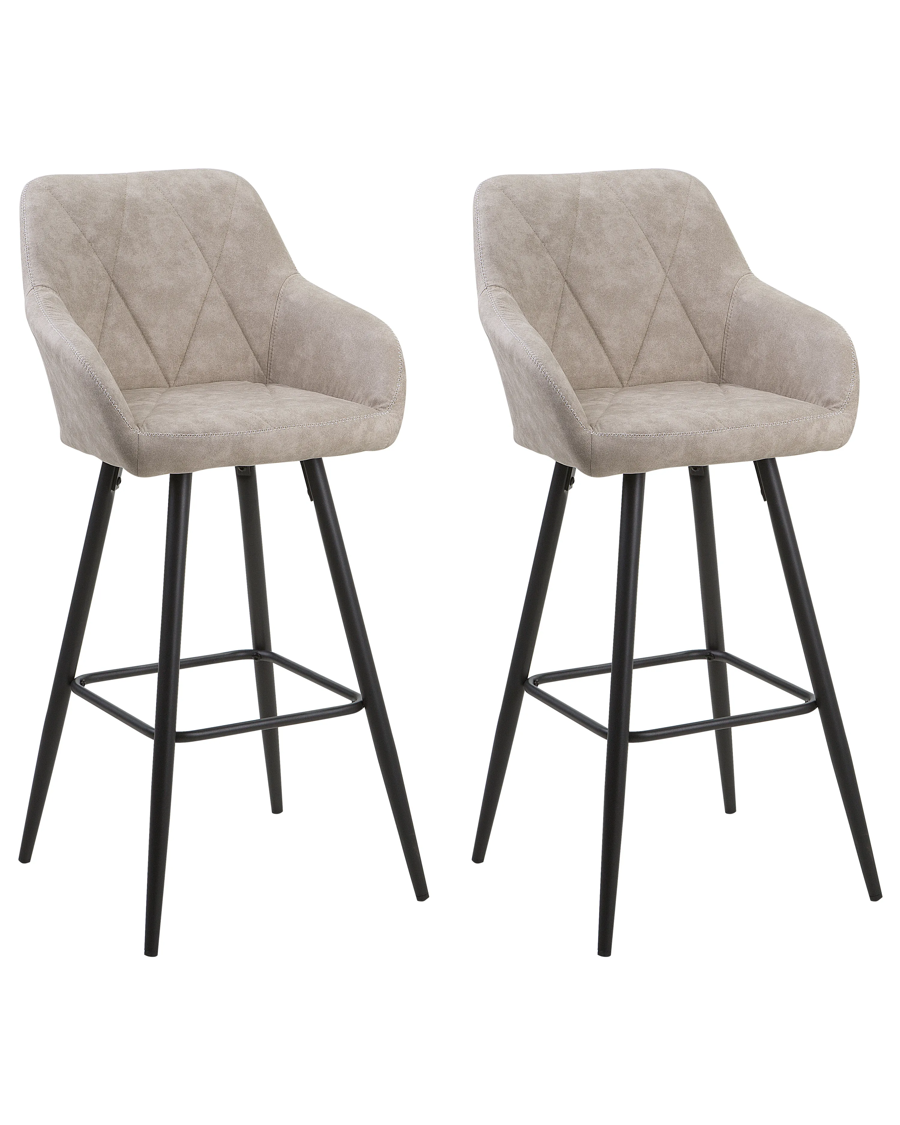 Set of 2 Bar Chairs DARIEN Beige