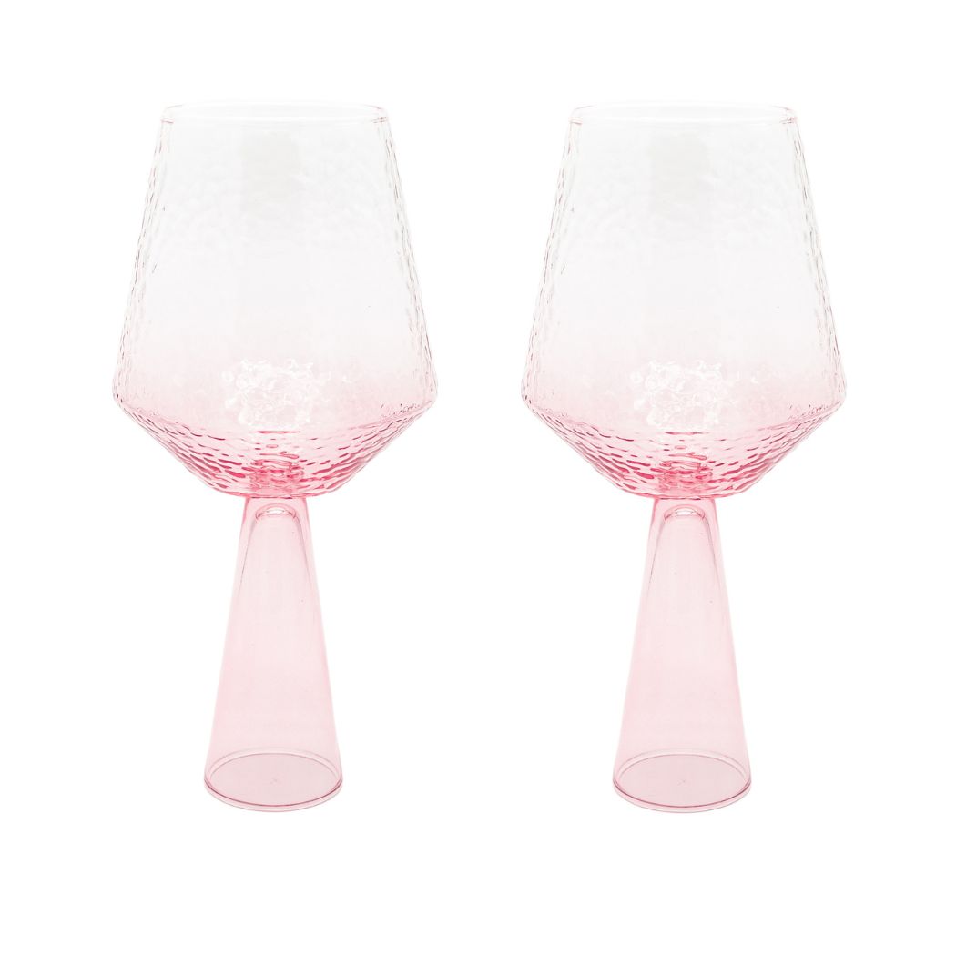Brût Homeware wijnglas Claude - roze - set van 2