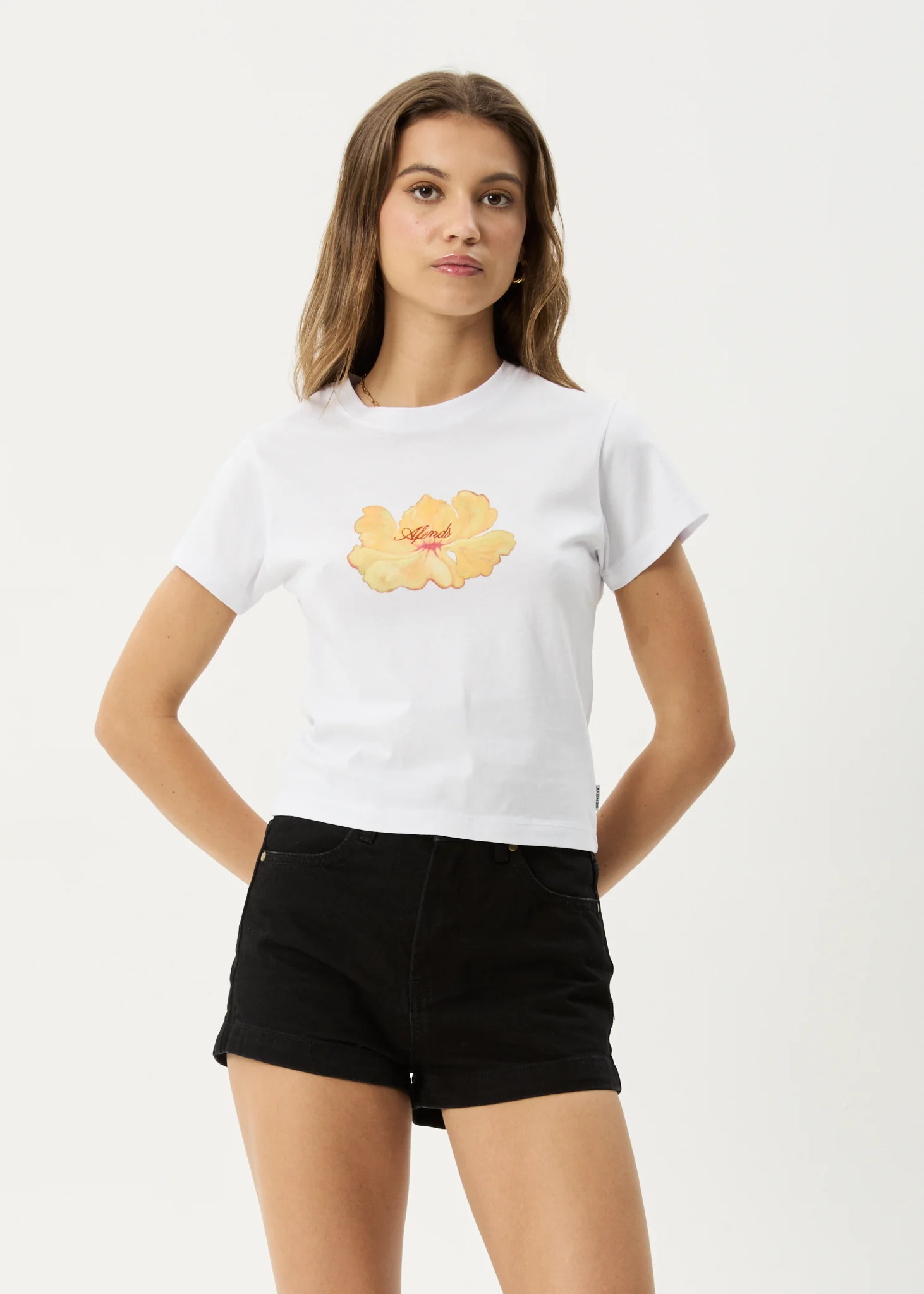 AFENDS Womens Dark Heaven - Baby Tee - White