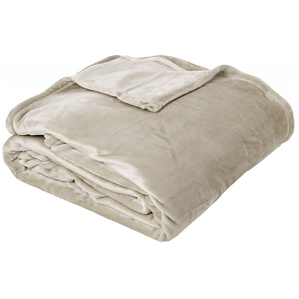 Couverture polaire microvelours 220x240 cm VELVET Gris Galet