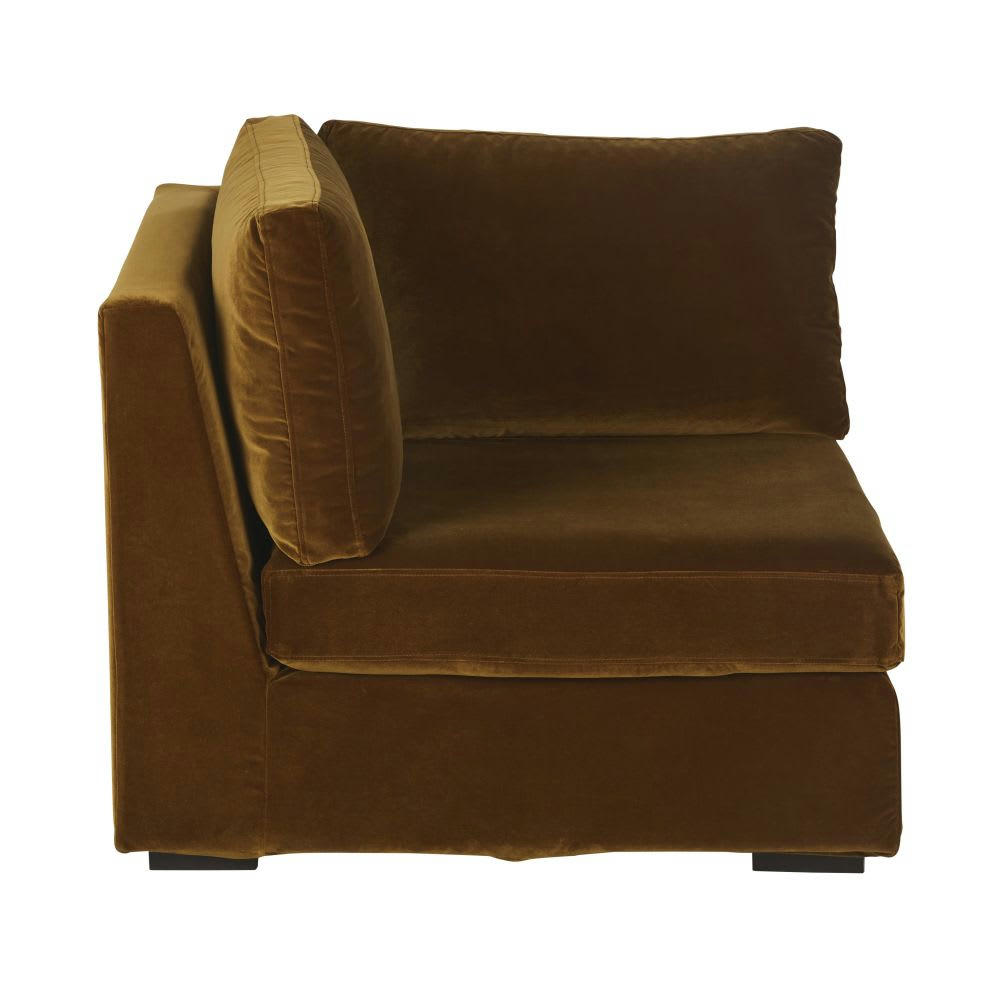 Jekill - Angle pour canapé modulable en velours coloris bronze
