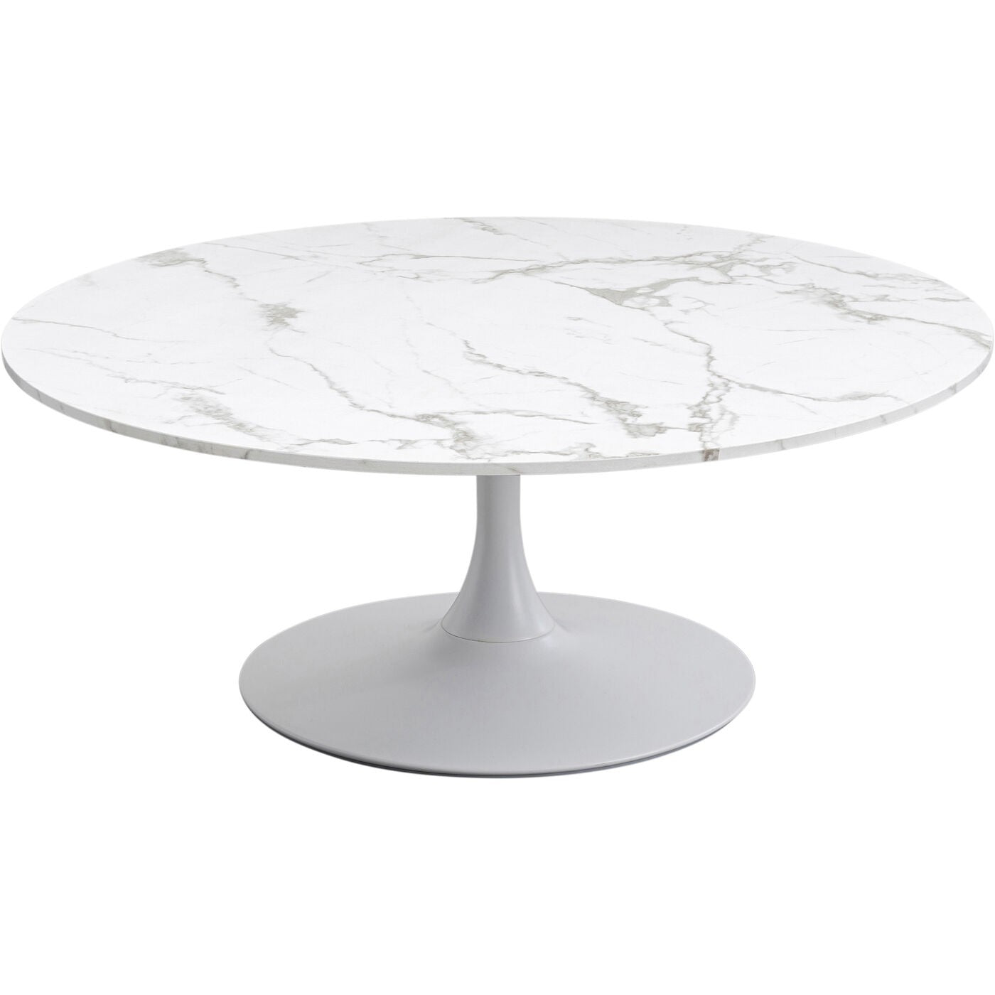 Kare Design Salontafel Schickeria marmerprint wit Ø110cm