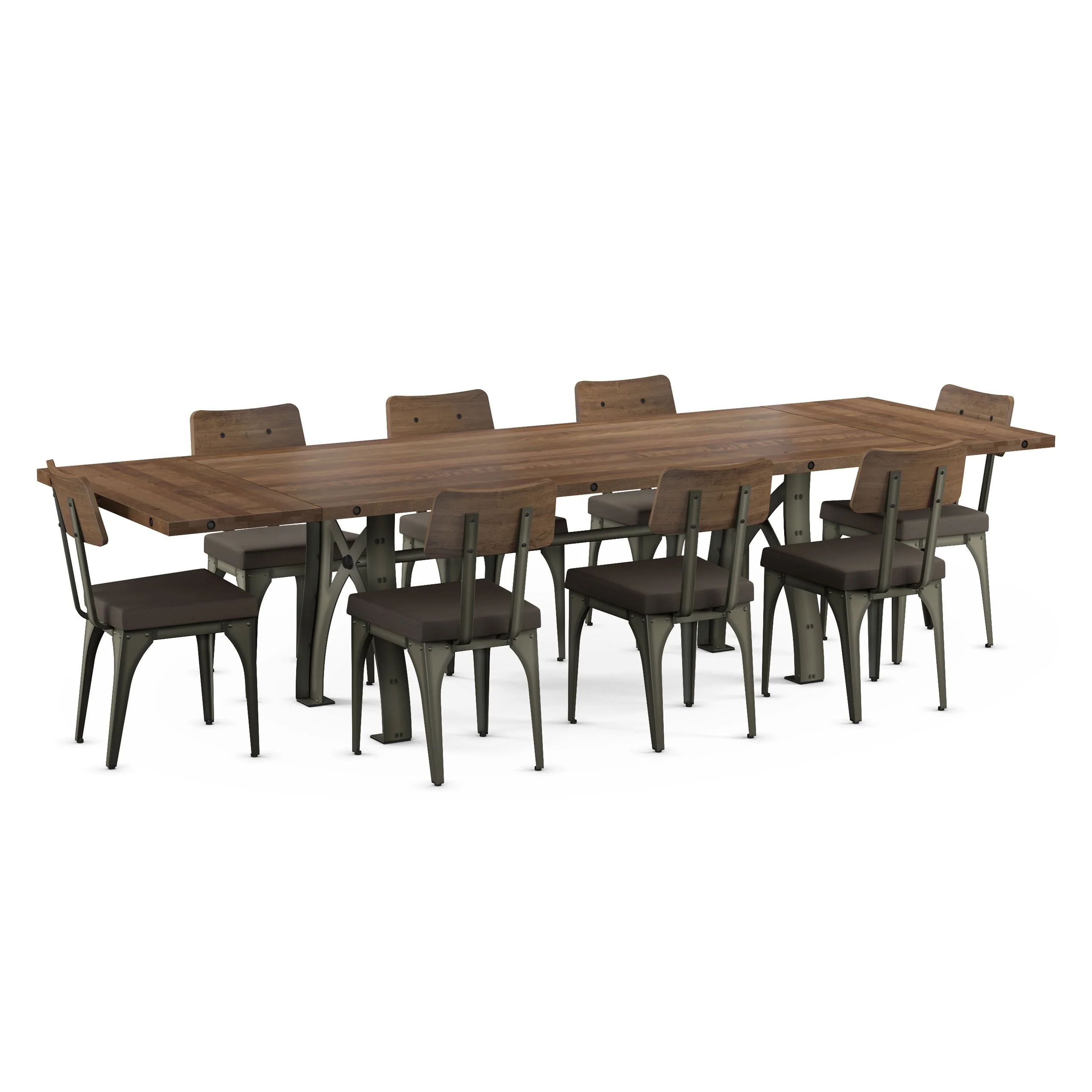Amisco Sierra Extendable Table and Symmetry Chairs Dining Set