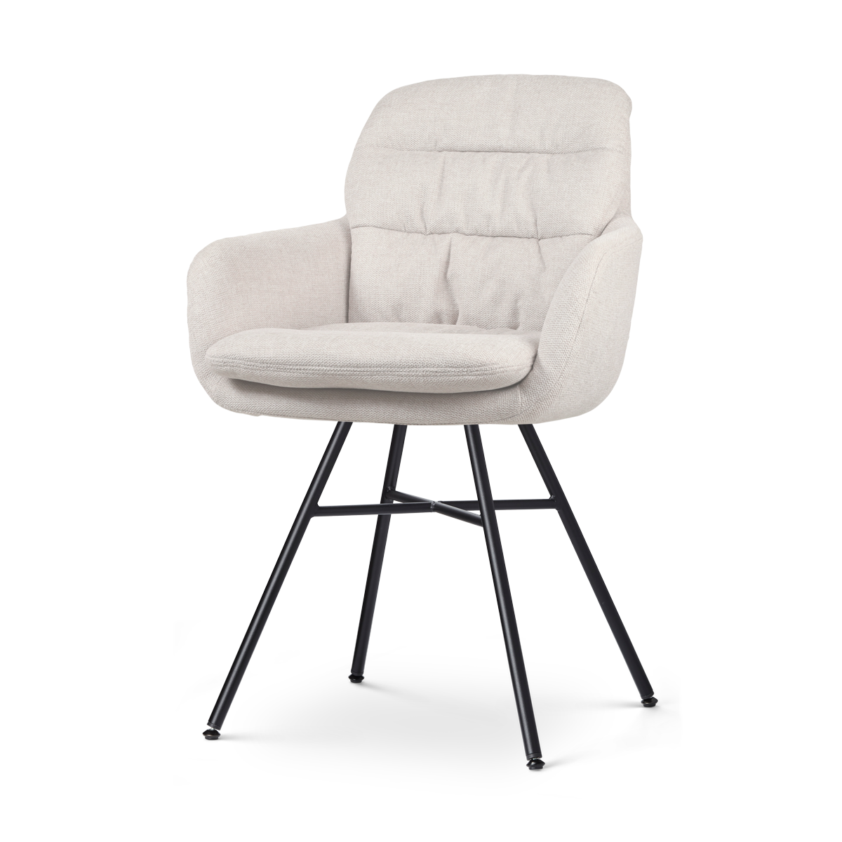 Nolon Noa-Mia Eetkamerstoel Beige - met Armleuning - Zwart
