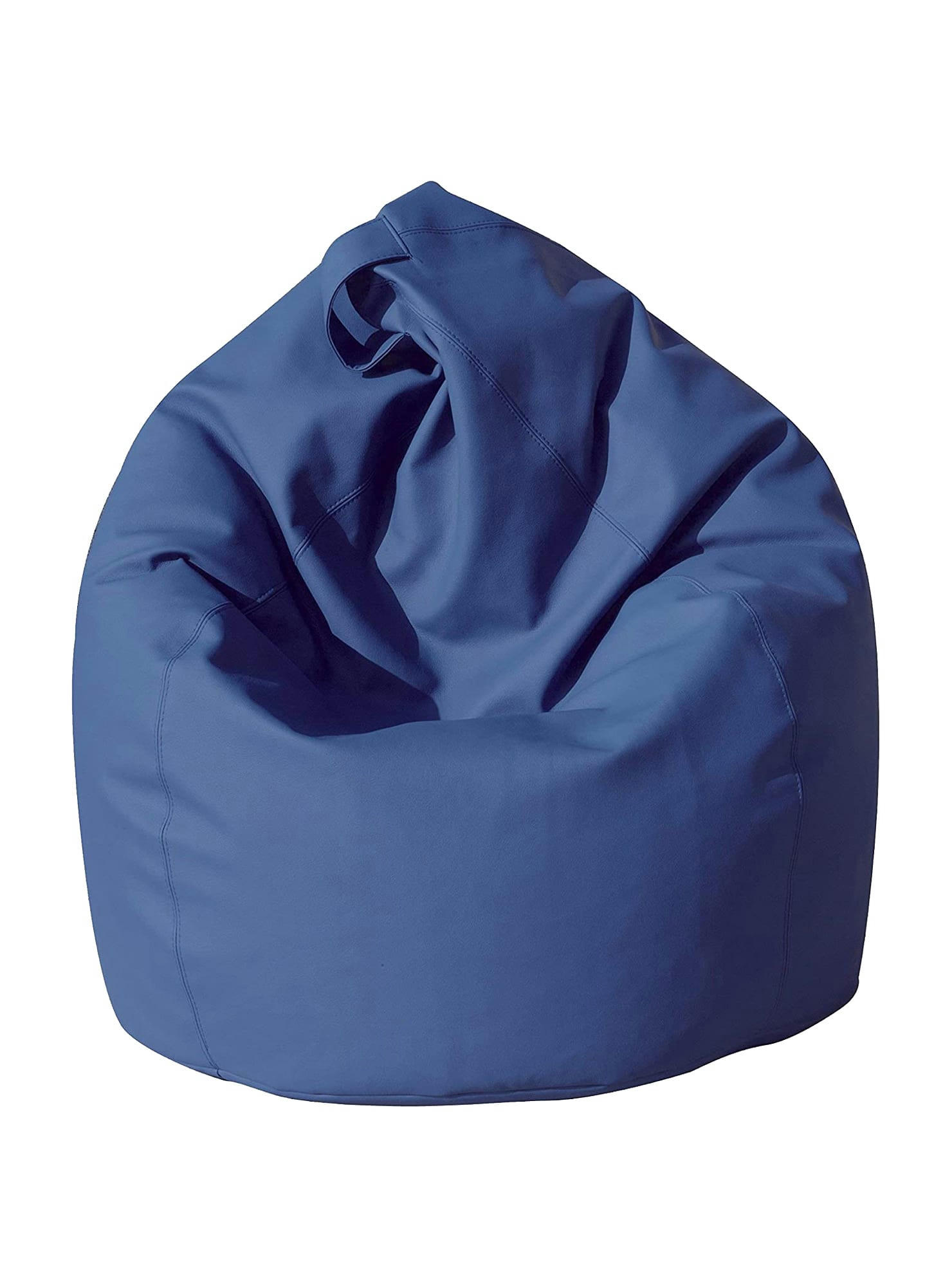 - Pouf élégant en éco-cuir bleu