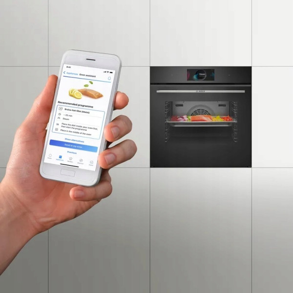 Piekarnik elektryczny z funkcją pary Bosch HSG7584B1 60x60 cm Home Connect