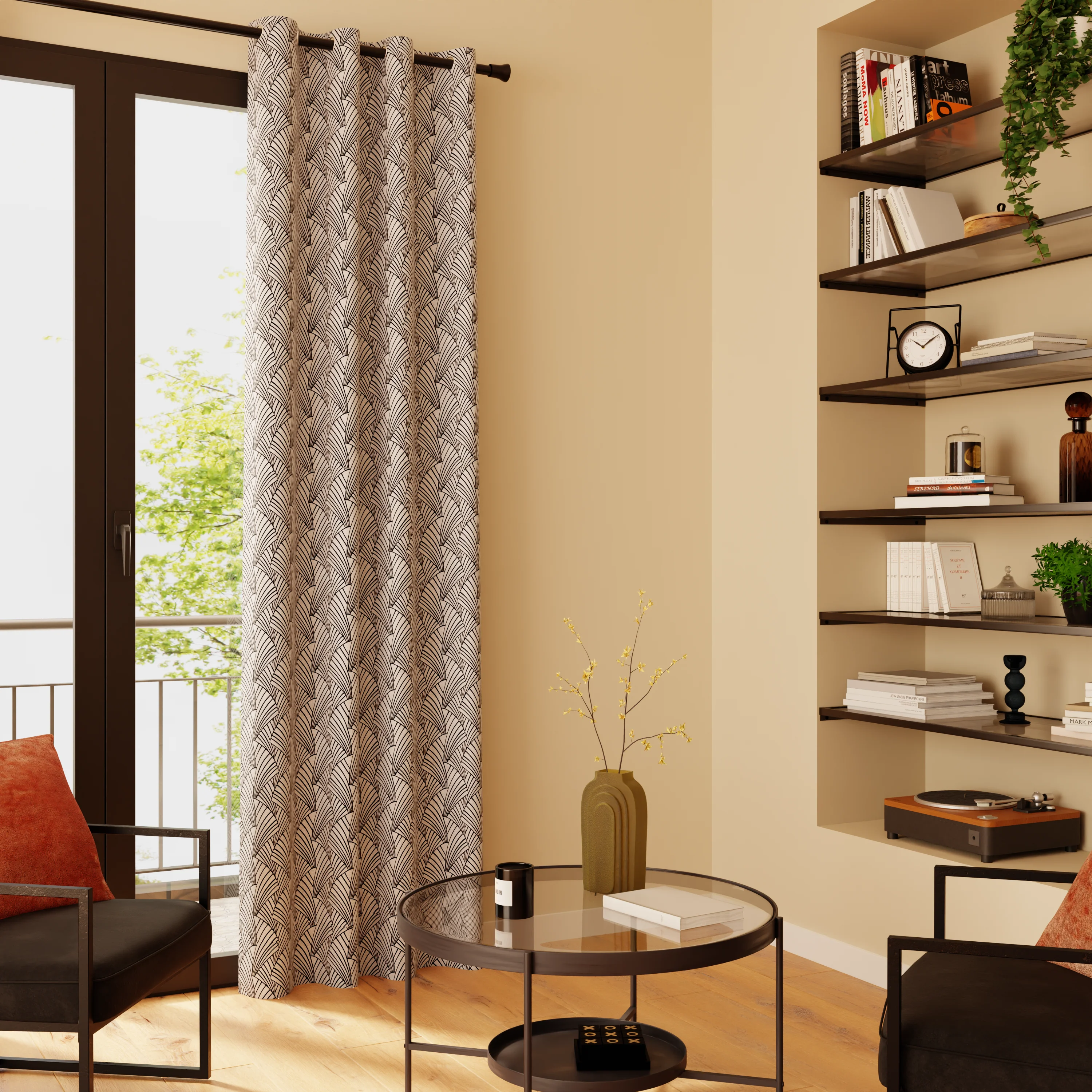 Rideau ARDECCO coloris noir 135 x 250 cm