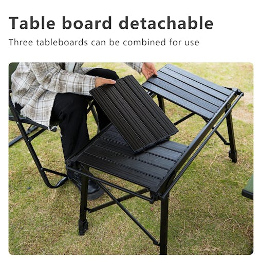 NNEOBA Multifunctional IGT Camping Table Adjustable Aluminum Alloy Black