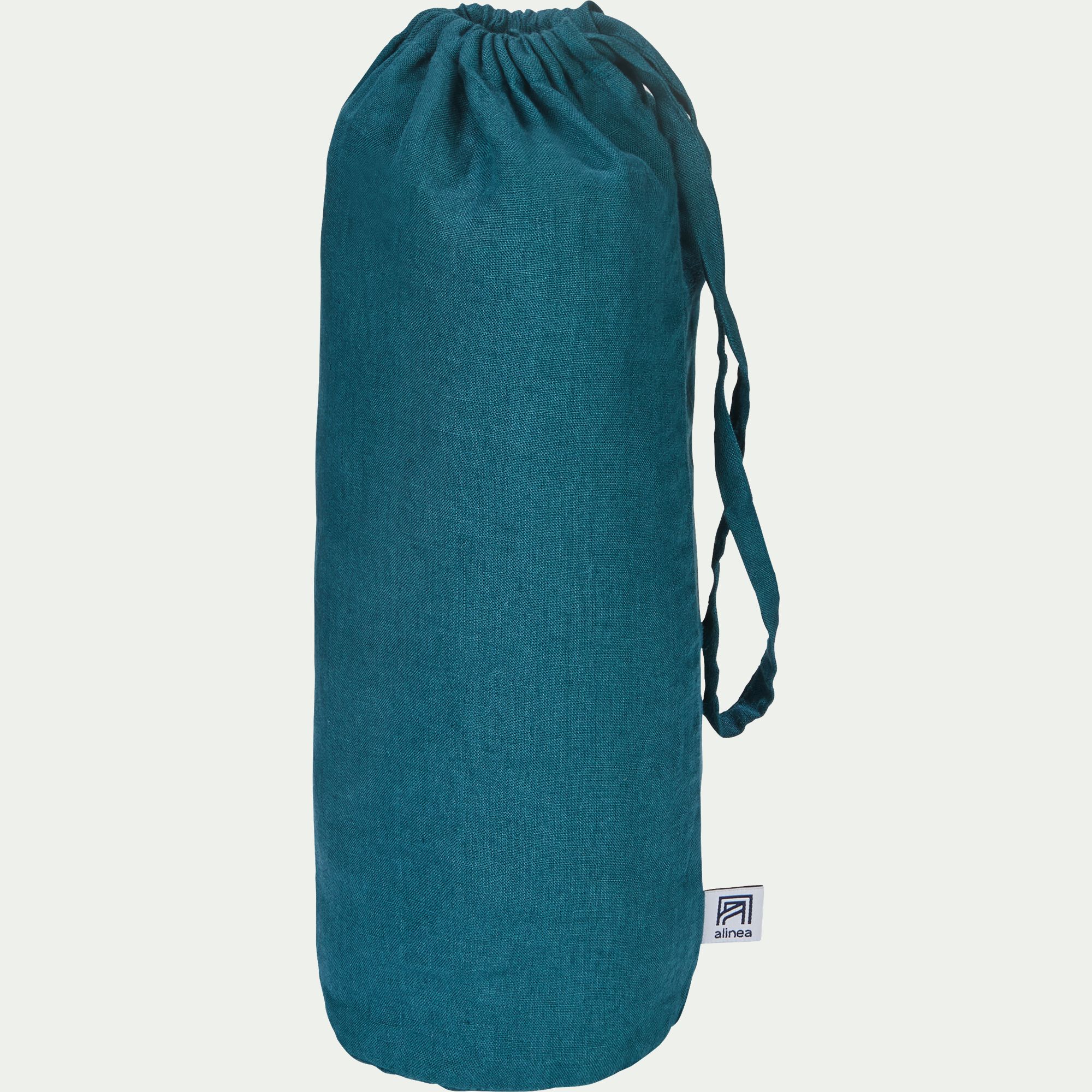 VENCE - Drap housse en lin lavé 140x200cm B28cm - bleu figuerolles