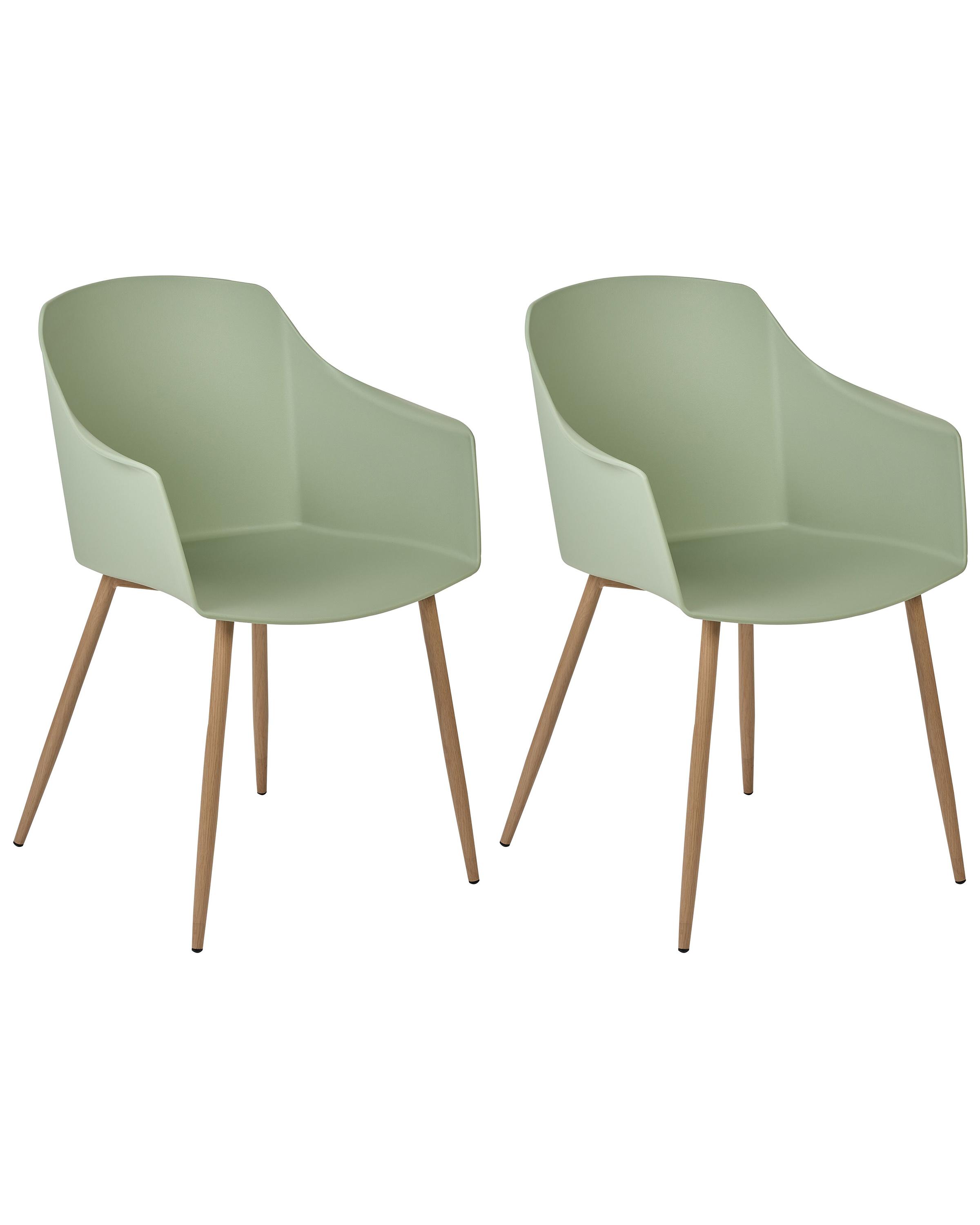 Set of 2 Dining Chairs FONDA II Light Green