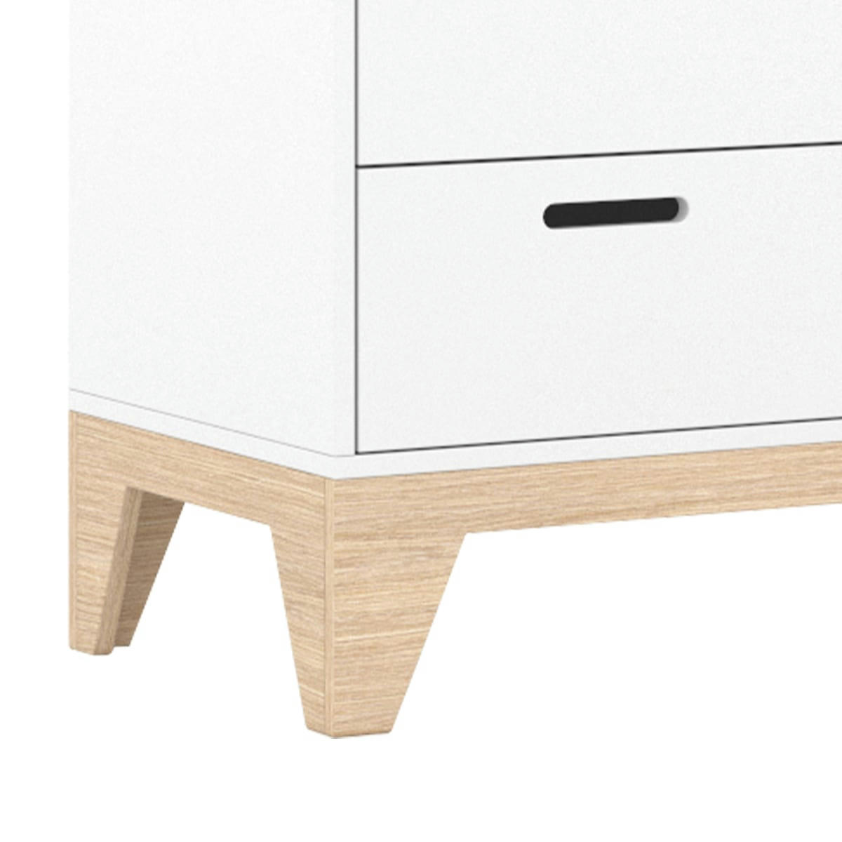 MIA - Armoire 2 portes 2 tiroirs blanc naturel