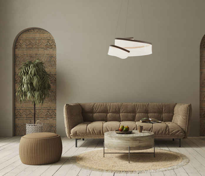 Lampa wisząca RUSTIN kawowo-przezroczysta LED 1x45W 3000K 2356lm Italux