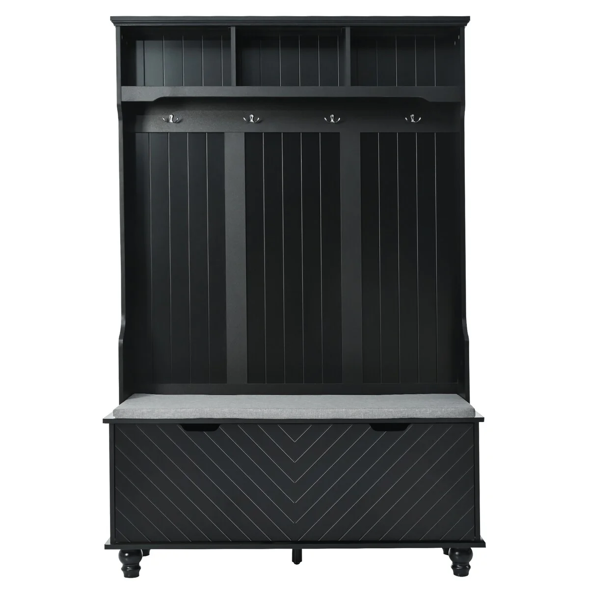 Hall Tree with Coat Rack,Cushion and 4 Sturdy Hooks,for Hallway,Entryway,Living Room