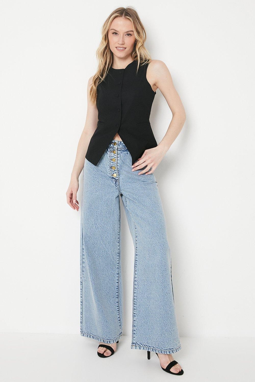 Oasis High Neck Tailored Linen Waistcoat