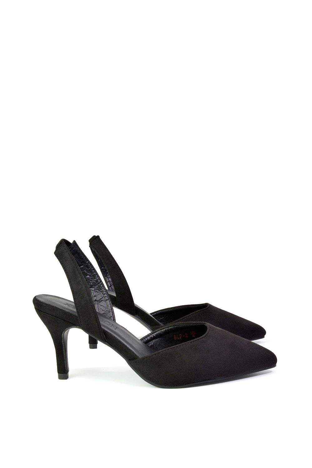XY London Imogen' Pointed Toe Sling Back Stiletto Mid Heel Court Shoes