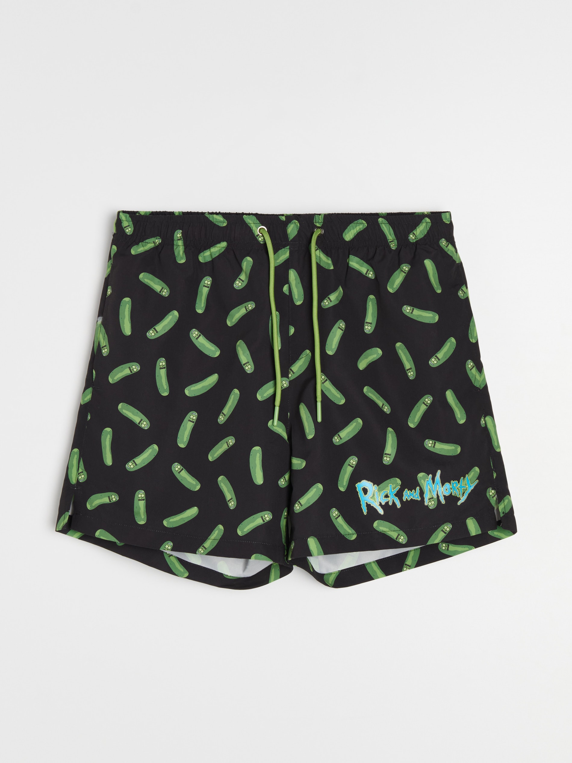 Szorty kąpielowe z napisem Rick and Morty