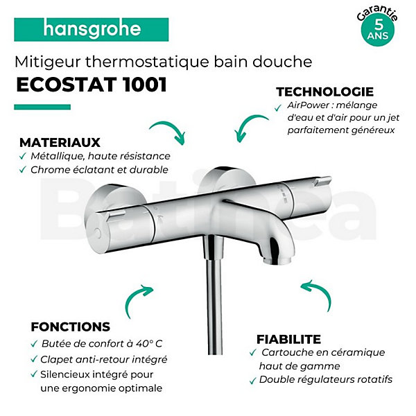 HANSGROHE Ensemble bain douche Vario avec mitigeur Ecostat 1001