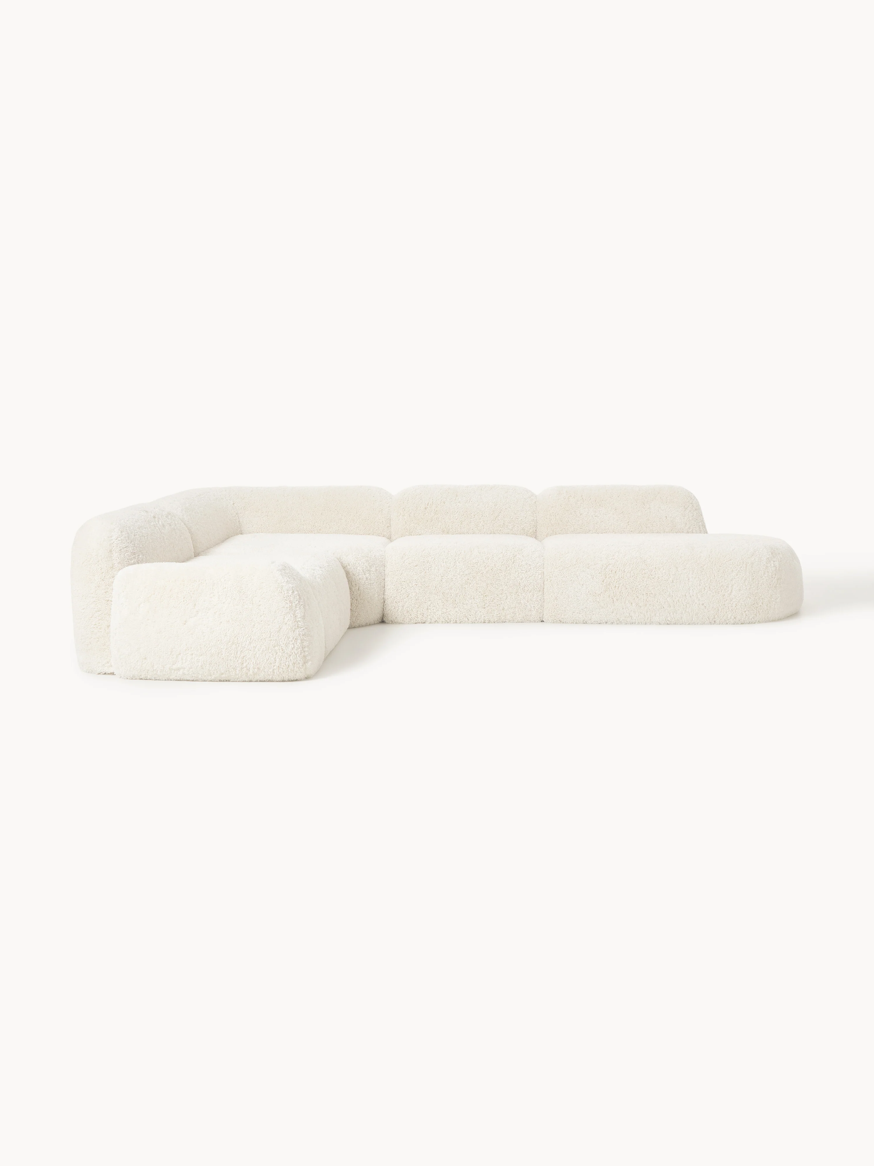 Modulares XL-Teddy-Ecksofa Wolke (4-Sitzer) mit Chaiselongue