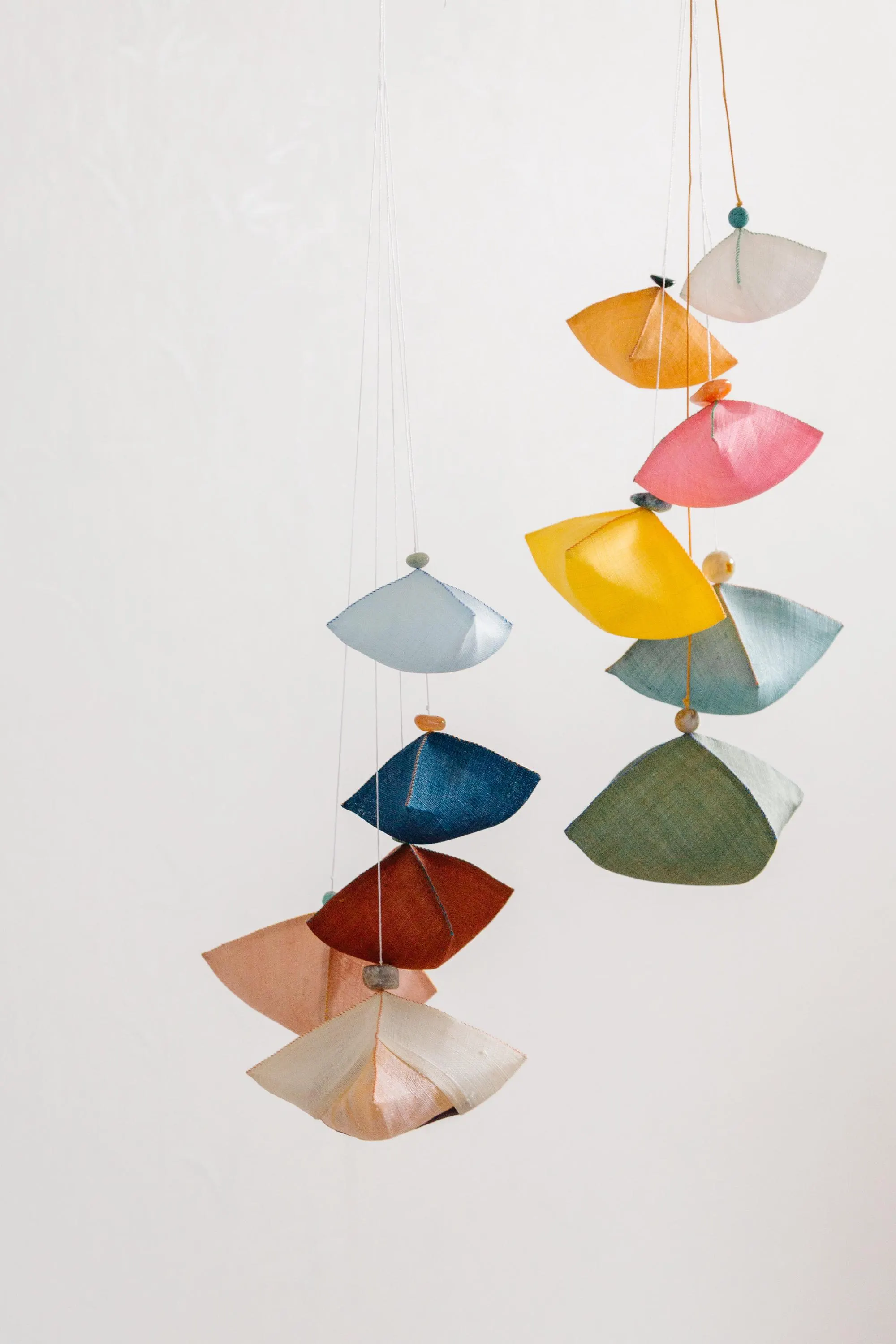 Hand-stitched Korean Ramie Mobiles, Organic Lavender Sachet Option,Kids Room Decor, Nursery