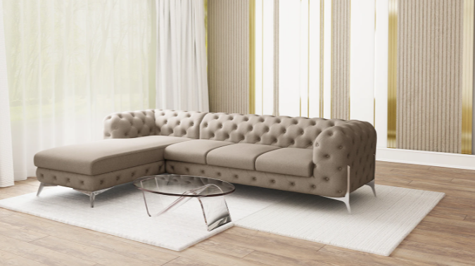 Ropez Chelsea Bis narożnik 323x200 lewy mikrofibra beżowy