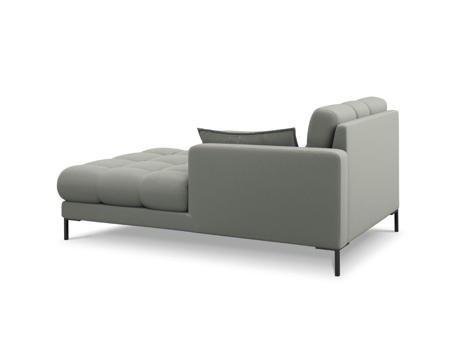 MAMAIA - Méridienne droite 1 place en tissu structurel gris clair