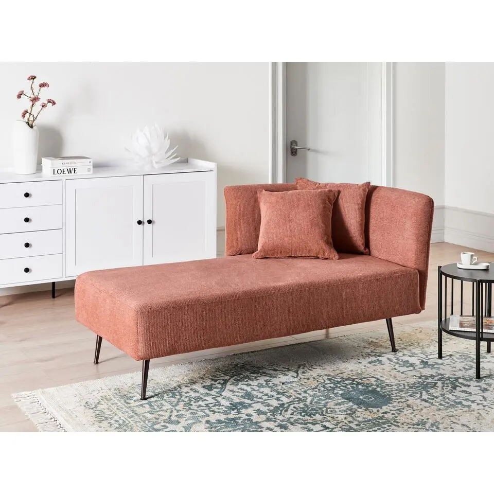 RIOM - Chaise longue - Rood - Rechtszijdig - Stof