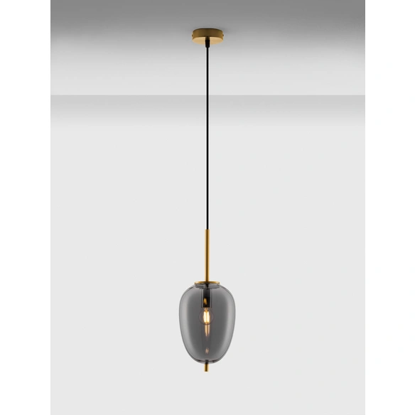 Pendelleuchte »Lato «, LED, 1-flammig, goldfarben/rauchgrau
