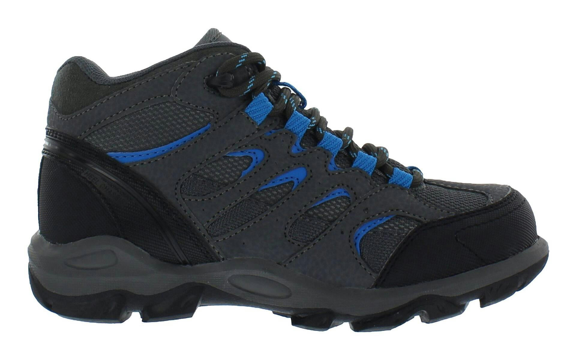 Outbound Youth Recess Mid-Cut Athletic Hiking Boots with Durable Outsole, Grey/Blue