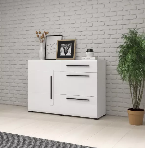Komoda TULSA 1D3S 120 biała połysk