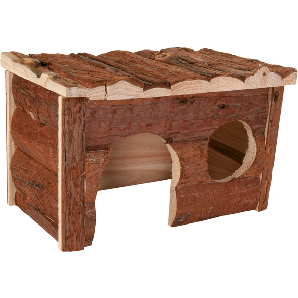 Kaninchenhaus »Jerrik«, Rindenholz, mit zwei Eingängen, 50 × 25 × 33 cm