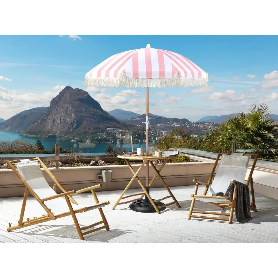 MONDELLO - Parasol - Roze/Wit - Polyester