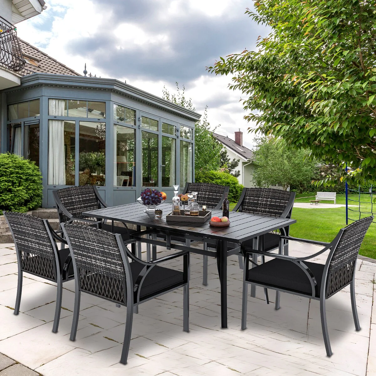 Moasis 7 Piece Patio Dining Set - 37.8L x 35W x 43.2H
