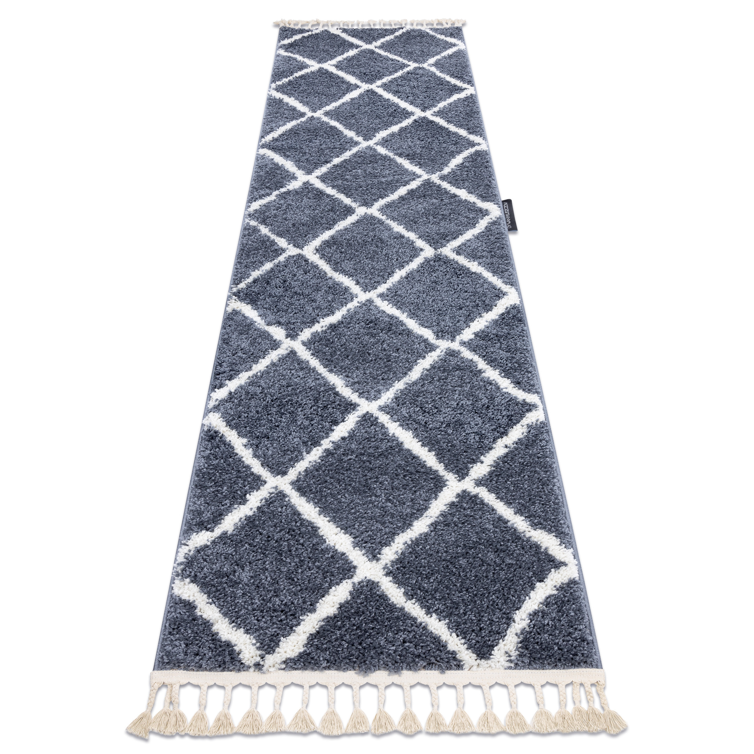 Dywan, Chodnik BERBER CROSS szary - do kuchni, przedpokoju, na 60x200 cm