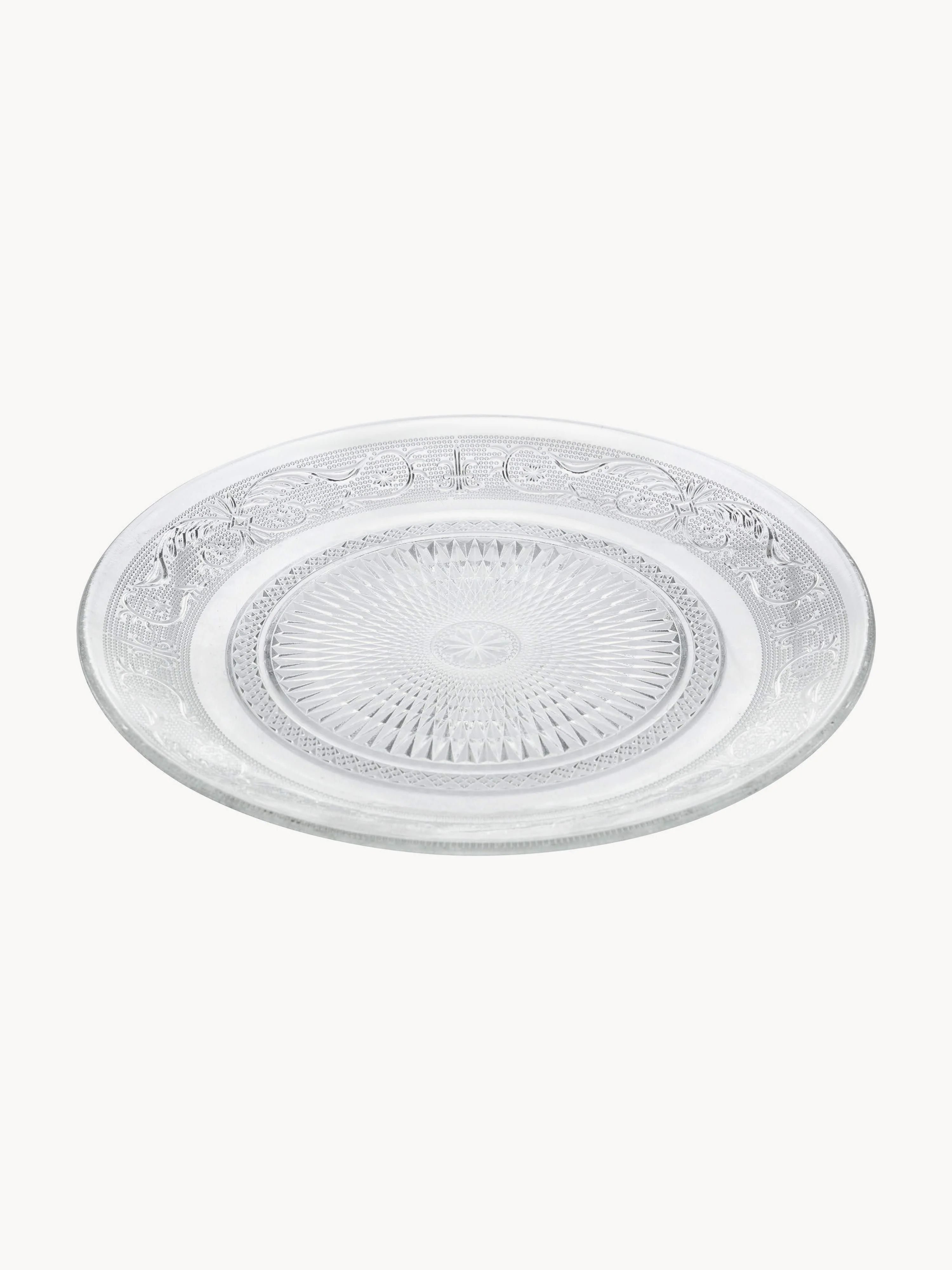 Glas-Speiseteller Imperial mit strukturierter Oberfläche, 6 Stück