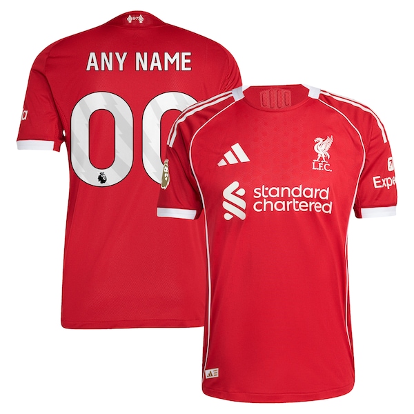 Liverpool adidas  2025/26 Home Custom Authentic Jersey - Red/Green