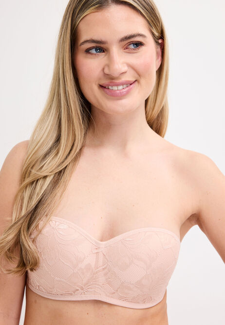 Womens Nude Lace Multiway Bandeau Bra