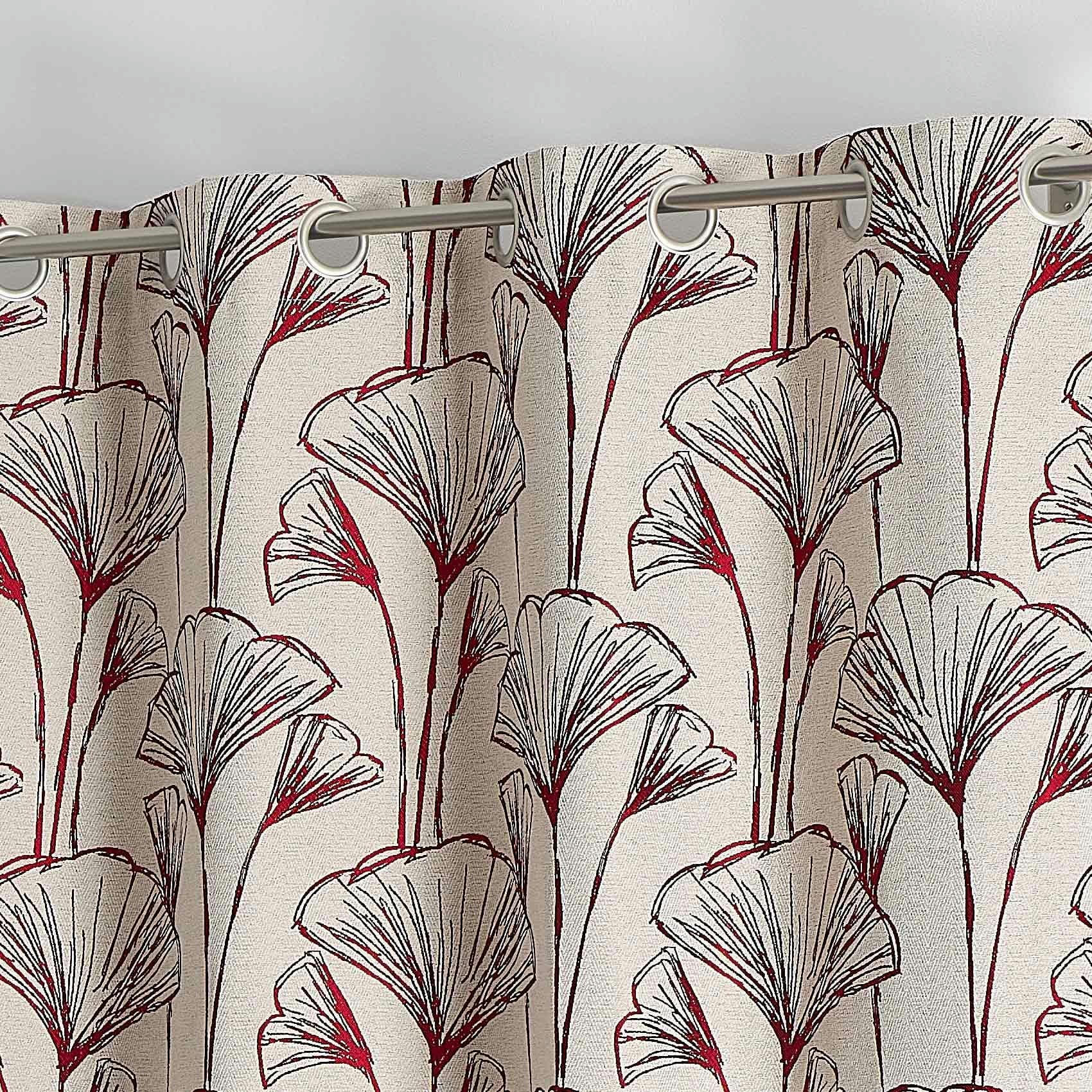 - Rideau jacquard fleurs de gingko
