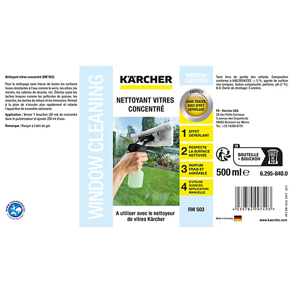 Nettoyant vitre concentré effet déperlant Karcher 500 ml