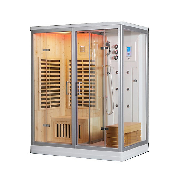 Combi Sauna Infrarouge Douche Hammam Boreal IR-H 180G - Gauche