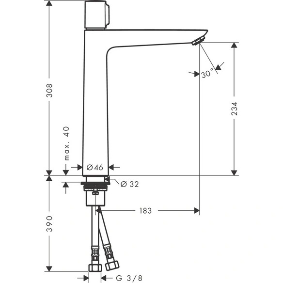 Armatur, »Talis Select E«, mit Festauslauf, rund, metall