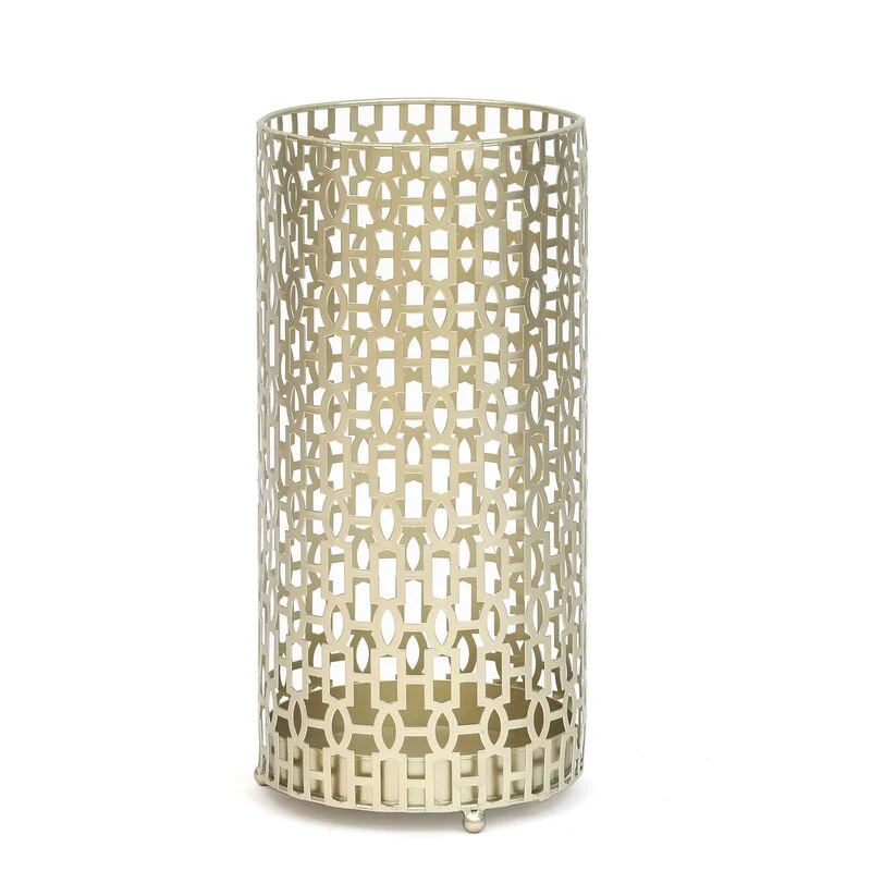 ADECO Metal Gold Umbrella Rack Metal Cane Walk Stick Drip Tray