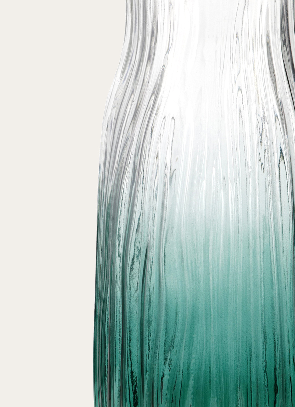 VASE EN VERRE DÉGRADÉ SOUFFLÉ vert