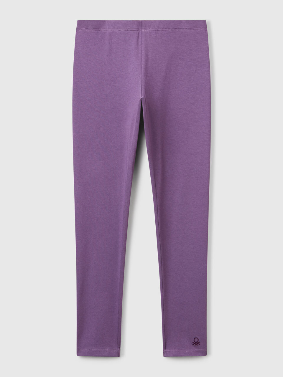 Stretch cotton leggings with logo