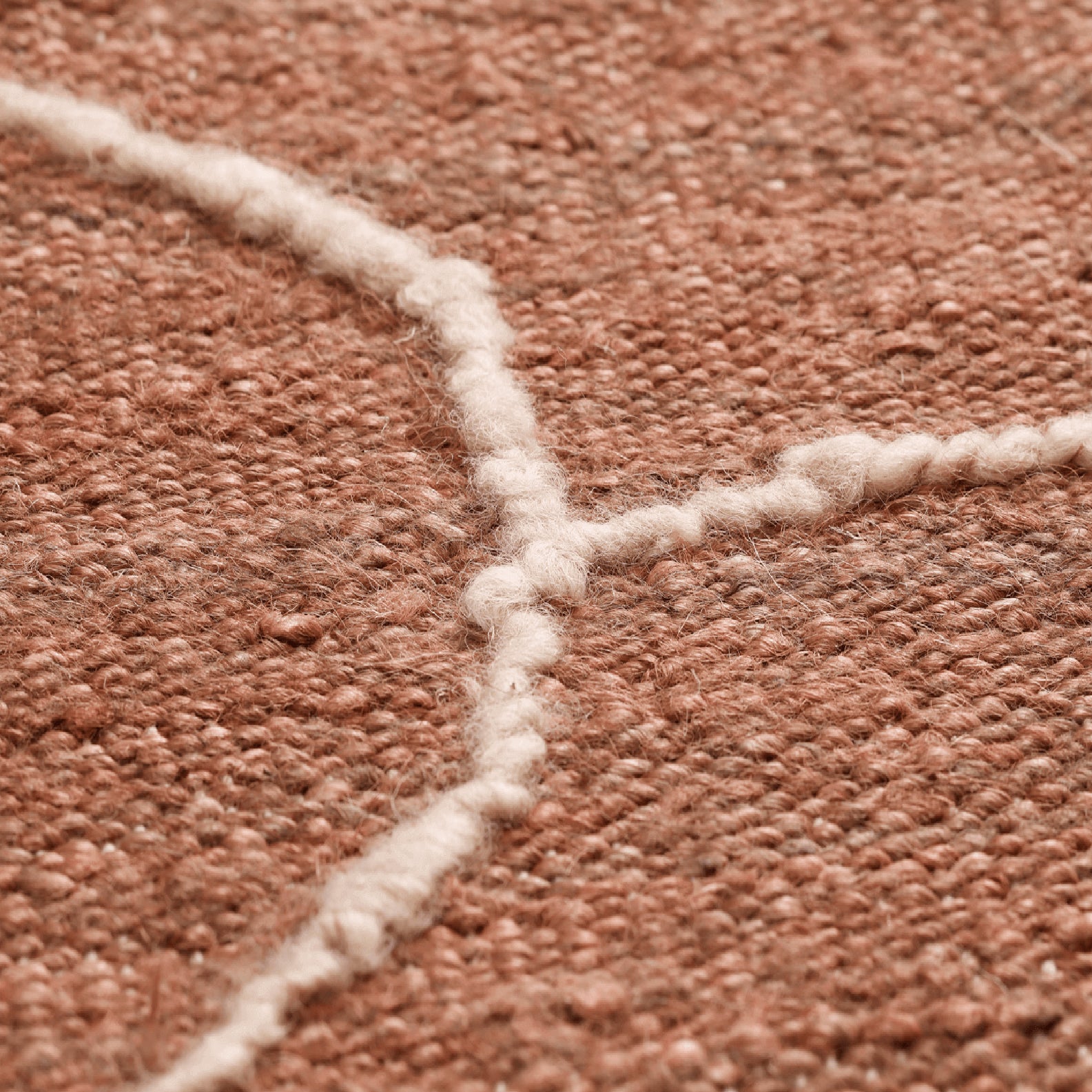 Ferm Living Gesso Jute Vloerkleed 240 x 170 cm - Terracotta / Off-Whit