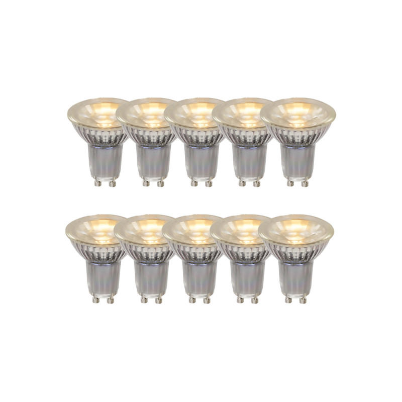 Ampoule LED MR16 transparente Ø 5 cm GU10 5 W 10 pièces LUCIDE