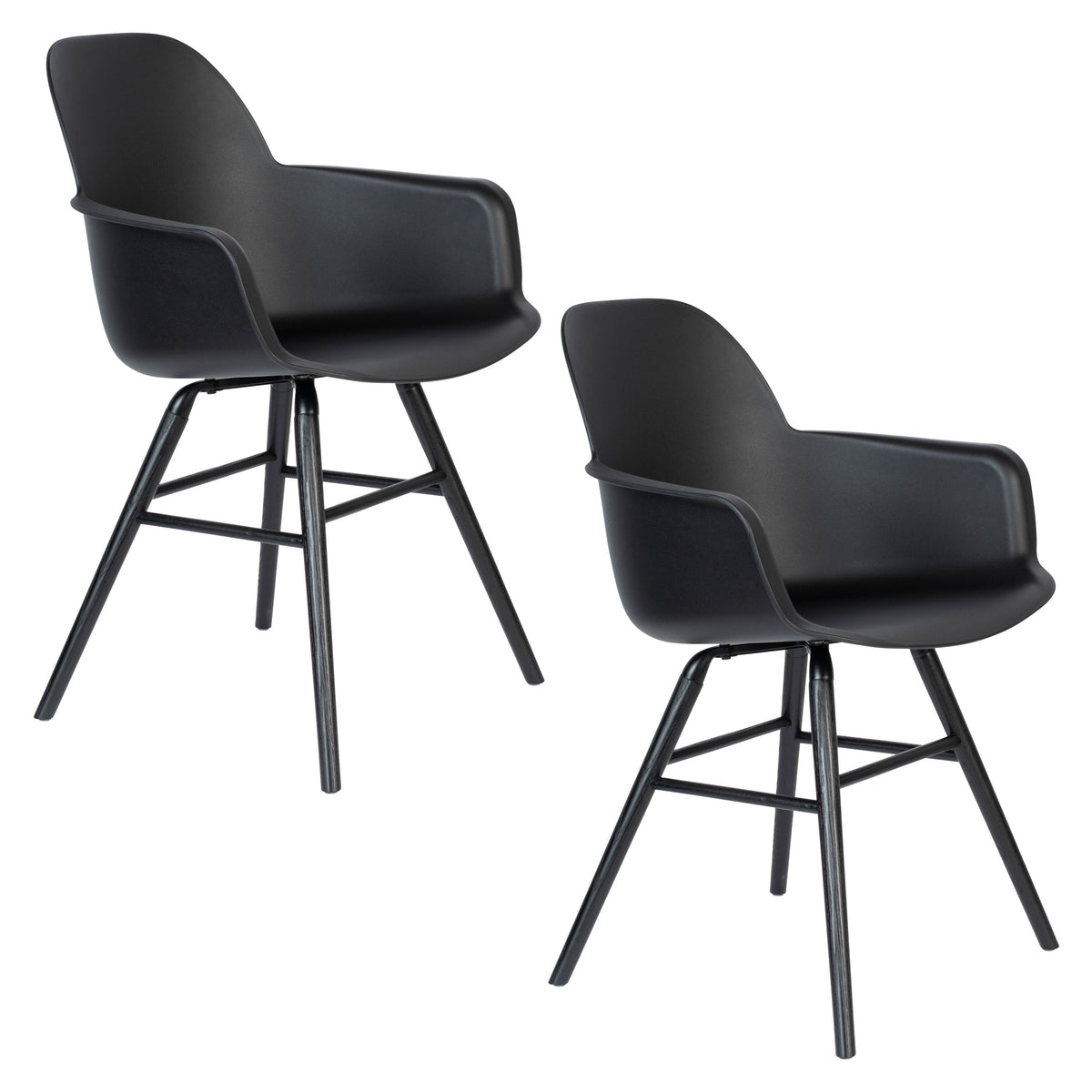 Zuiver Albert Kuip Eetkamerstoelen Armleuning Zwart - Set van 2