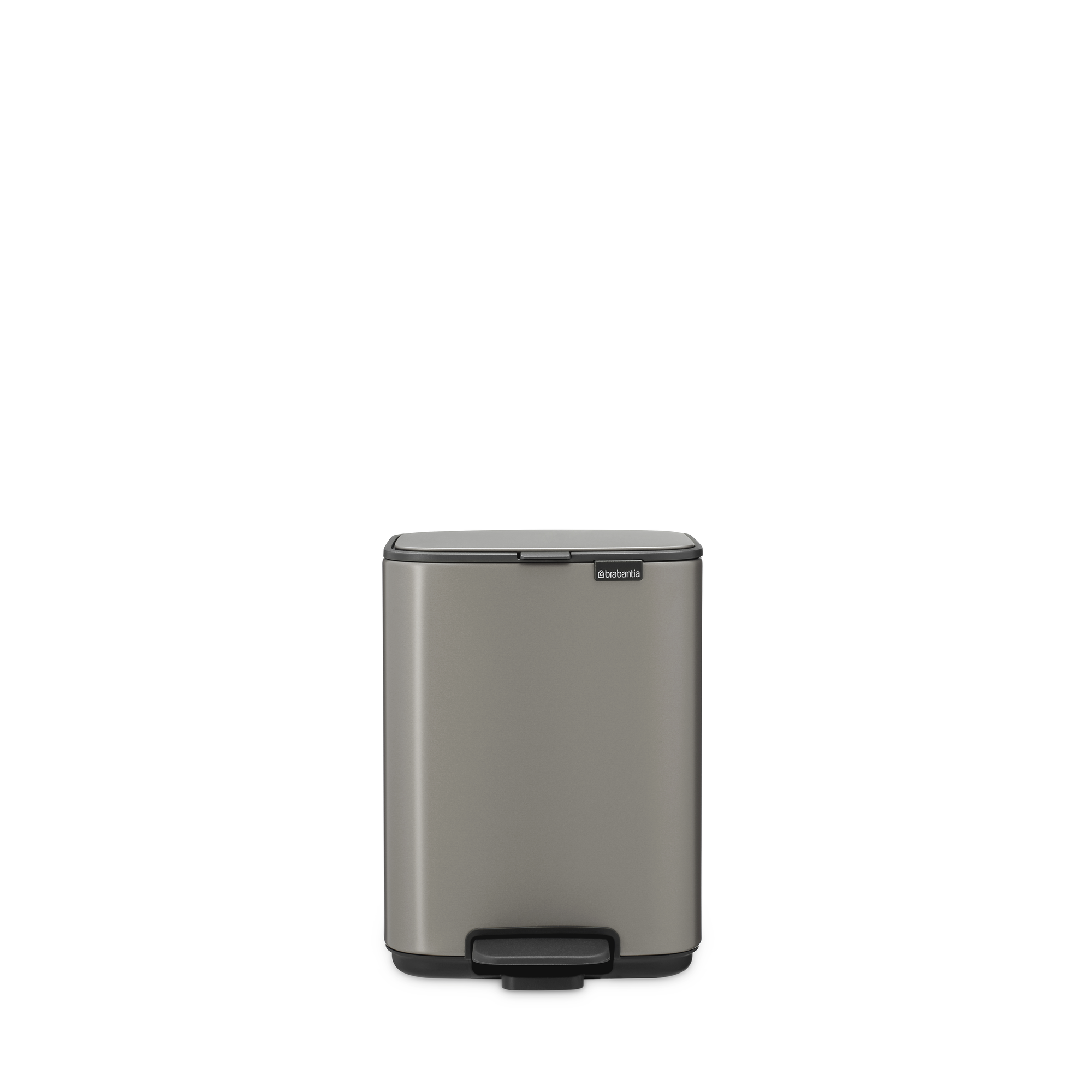 Brabantia Bo Pedaalemmer, 4 liter, stil sluitend, kunststof binnenemmer - Platinum